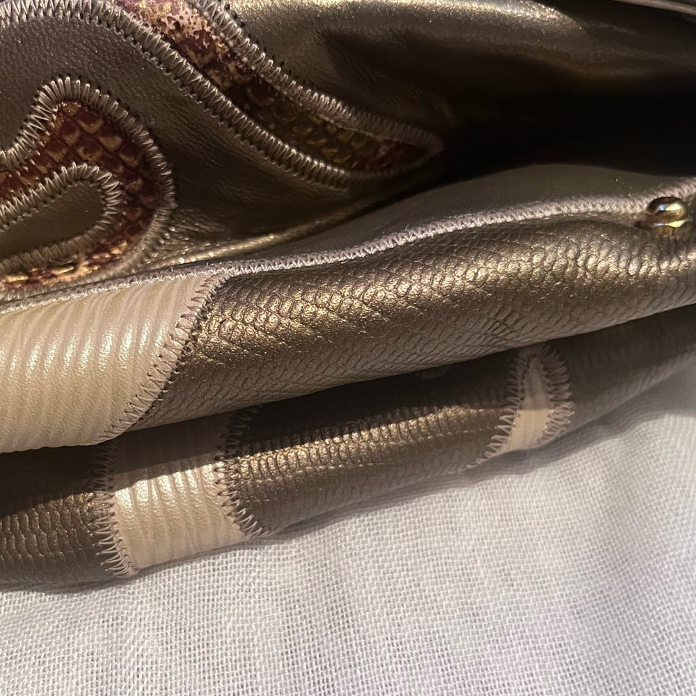 Sharif Patchwork Mixed Media Lizard Texture Vinta… - image 7